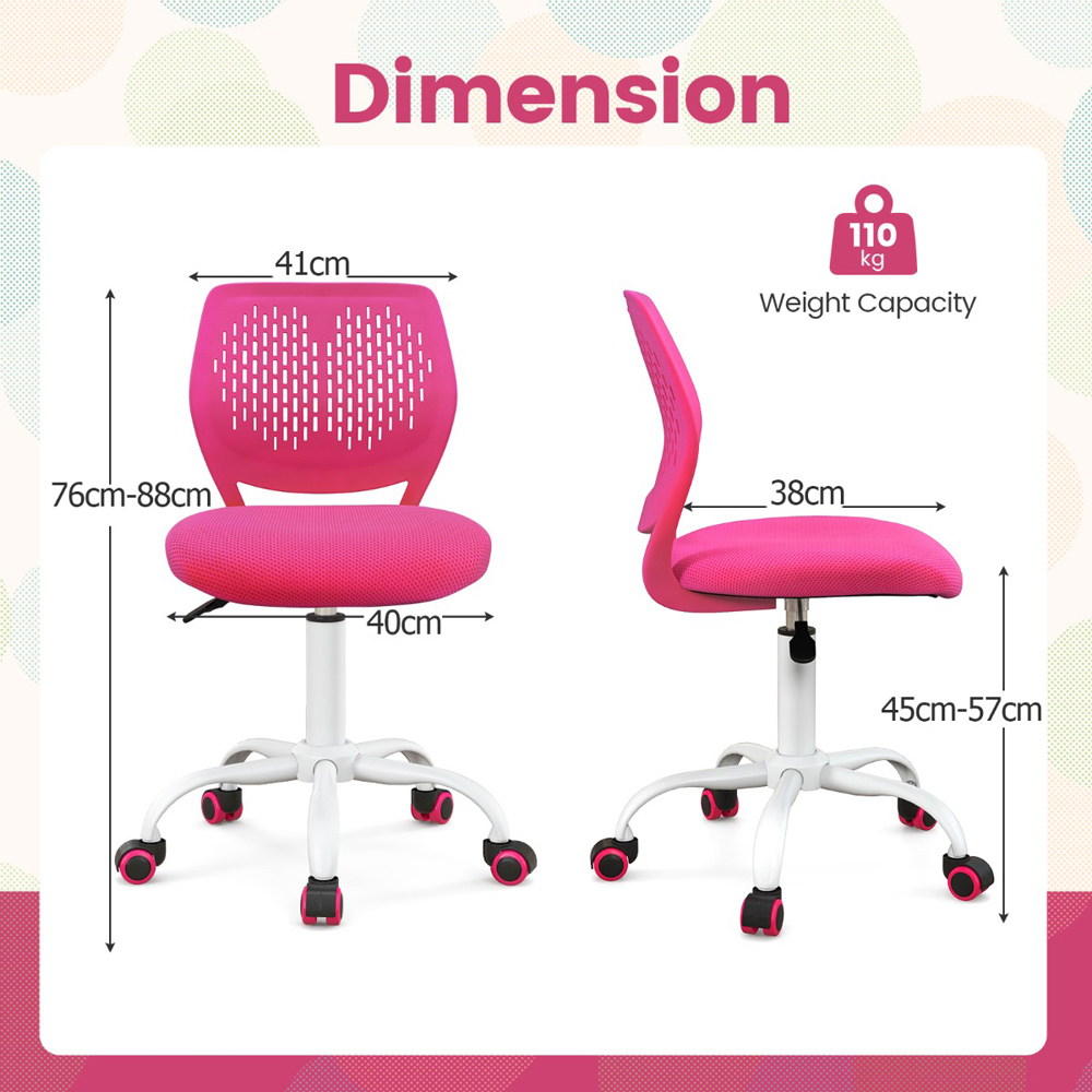 Costway Rose Ergonomic Children Study Chair Image 9