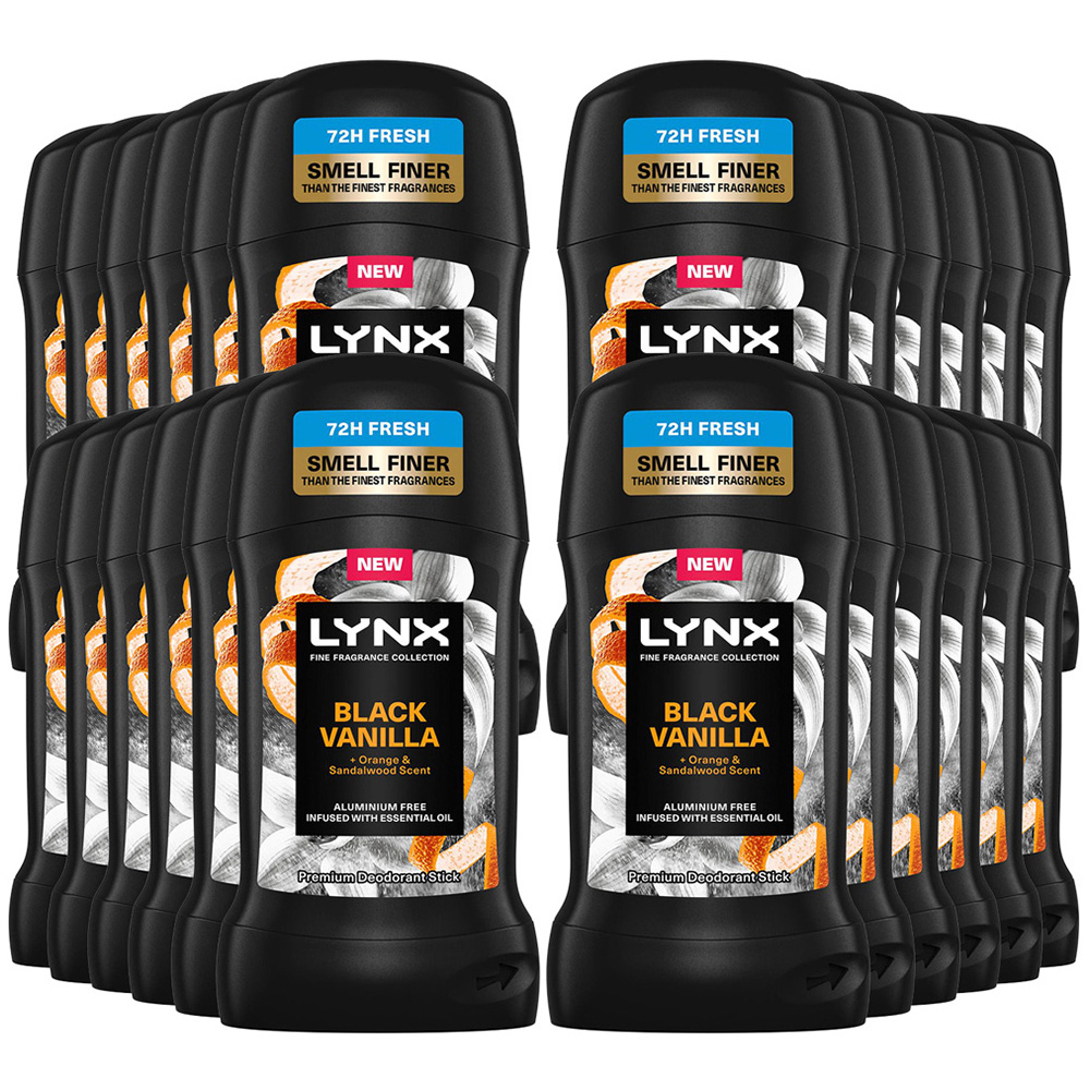 Lynx Black Vanilla Deodorant Stick 50ml 24 Pack Image 1
