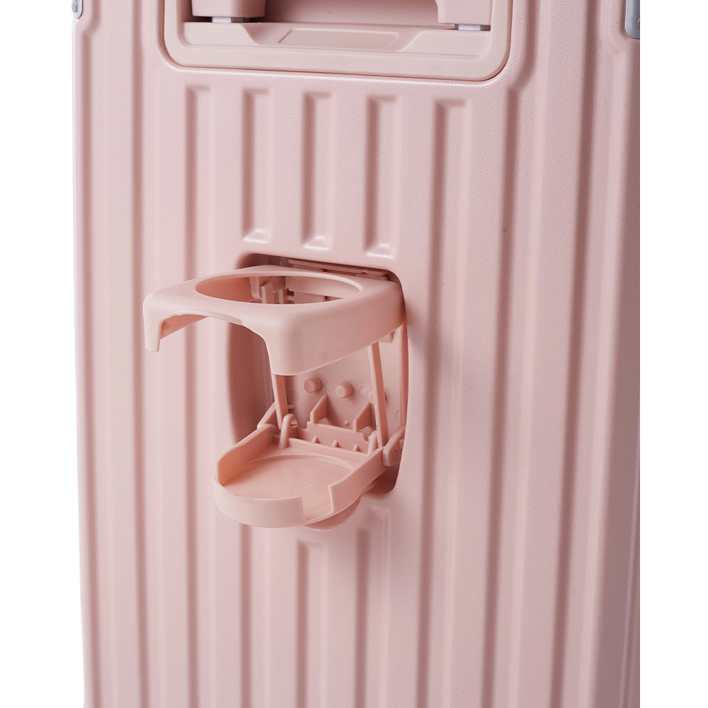 H&O Direct Pink Aluminium Frame Hard Shell Suitcase with Spinner Wheels 20 inch Image 3