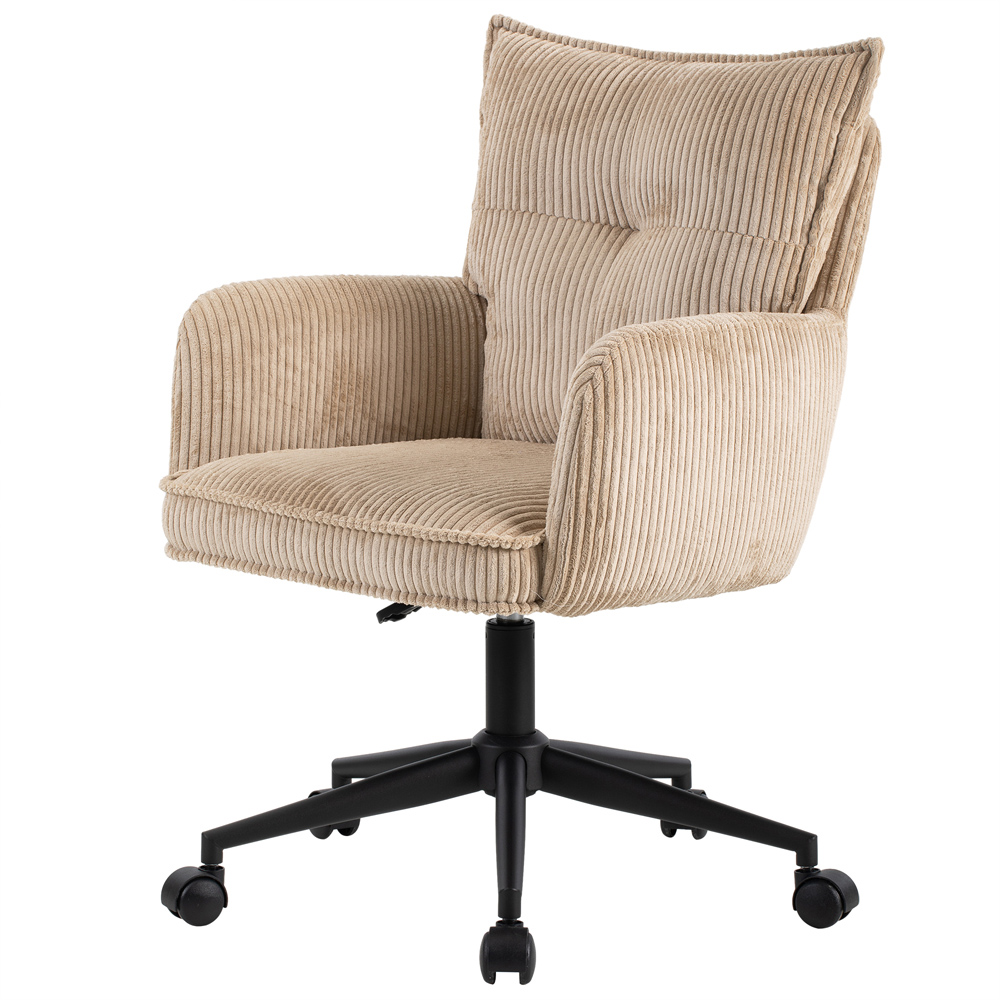 Loft24 Harbour Cream Height Adjustable Corduroy Office Chair Image 2