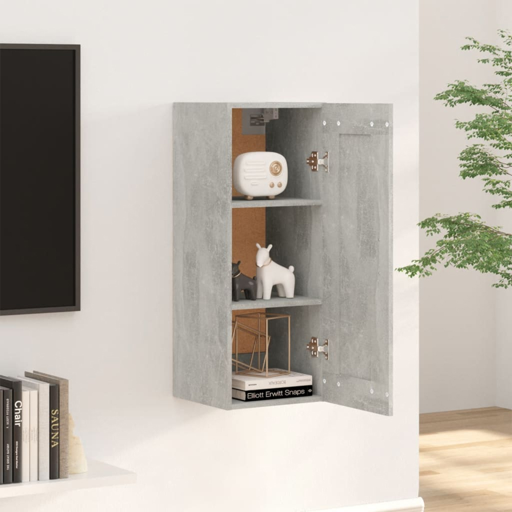 vidaXL Single Door Concrete Grey Wall Cabinet Image 7