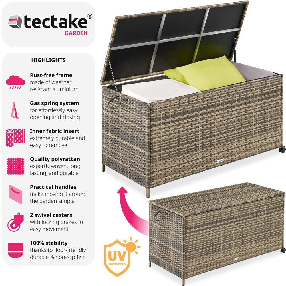 tectake 297L Nature Rattan Storage Box Image 3