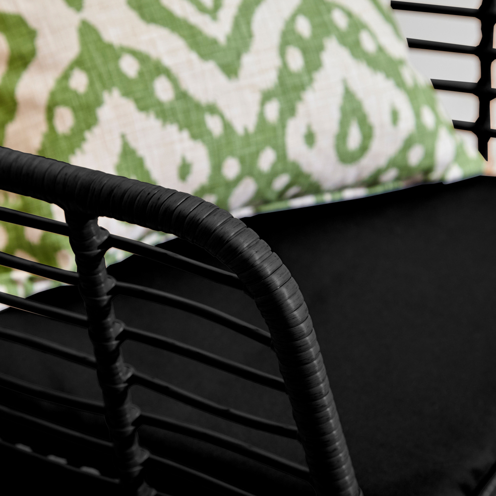 Neo 4 Seater Black Bamboo Style Table Set Image 5