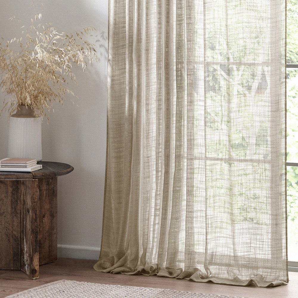Yard Cirrus Sheer Tab Top Linen Curtain Panel 250 x 290cm Image 3