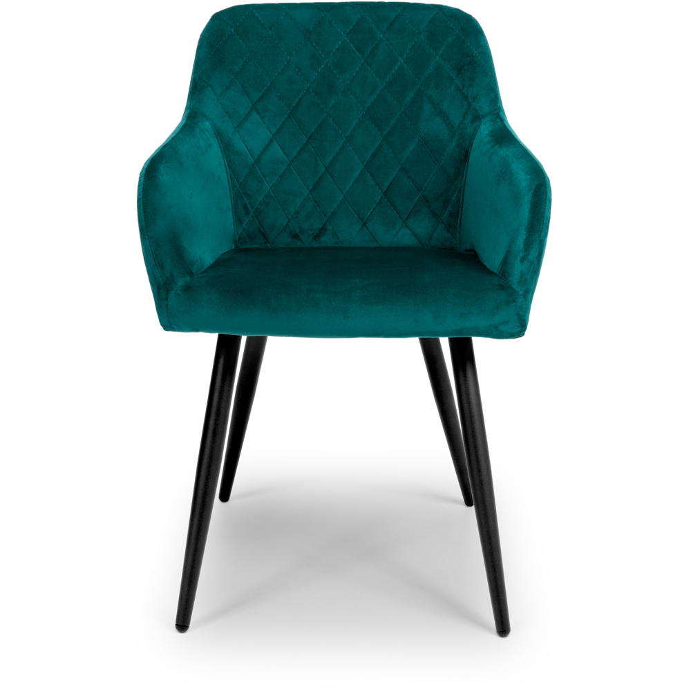 Marina Set of 2 Mint Green Brushed Velvet Dining Chair Image 6