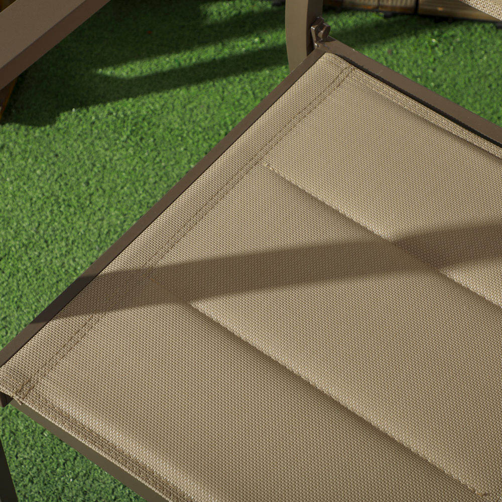 Outsunny Set of 2 Beige Aluminium Stackable Garden Chairs Image 3