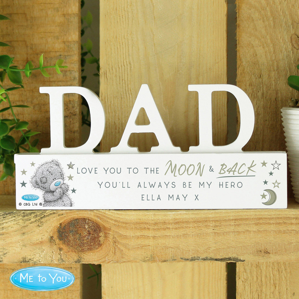 Personalised Memento Company Personalised Dad Me To You Moon and Back Wooden Ornament Image 4
