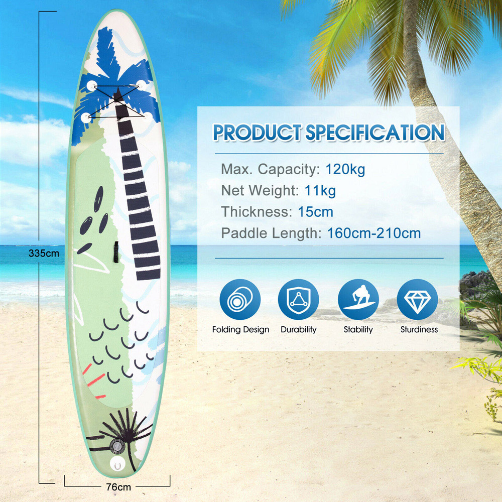 Costway Inflatable Stand Up Paddle Board with Pump 11ft Image 9