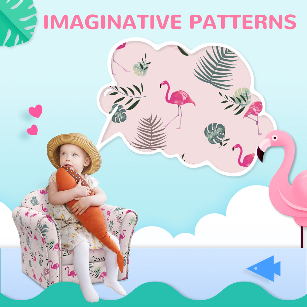 AIYAPLAY Pink Flamingo Kids Armchair Image 5