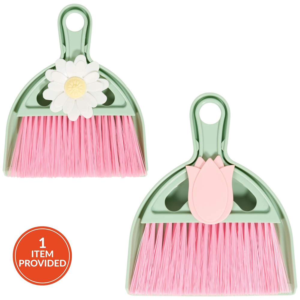 Flower Mini Dustpan and Brush Set Image 1
