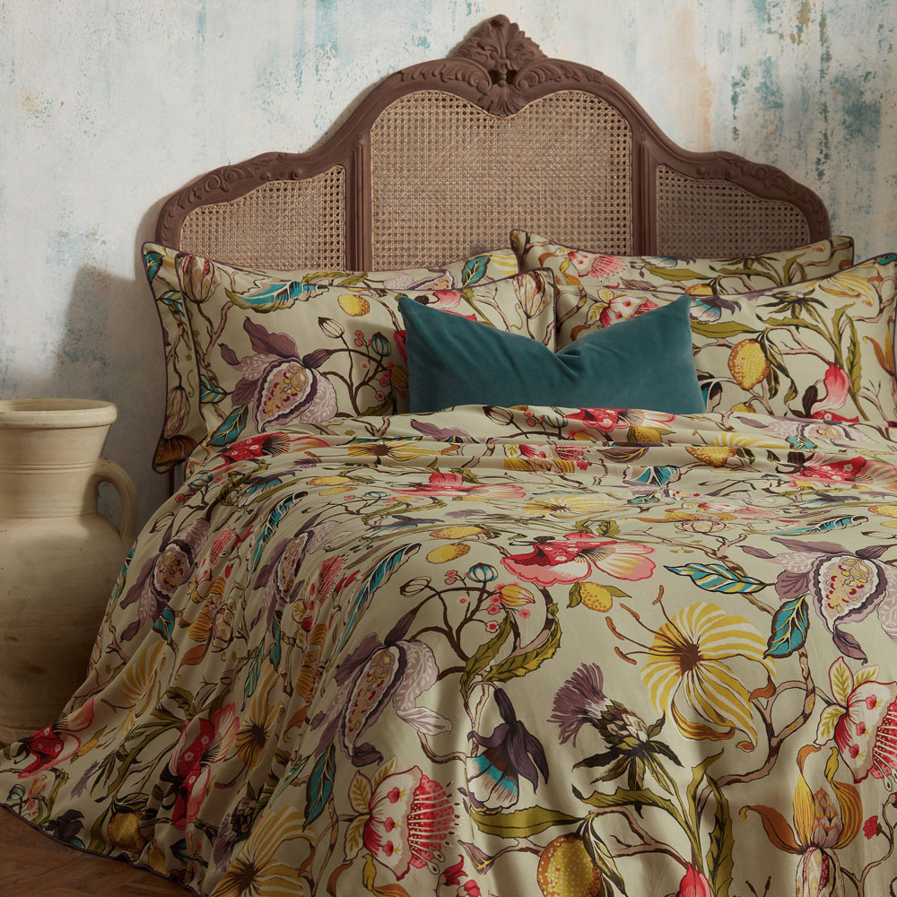 EW by Edinburgh Weavers Morton Floral Super King Size Chintz Cotton Sateen Duvet Cover Set Image 2