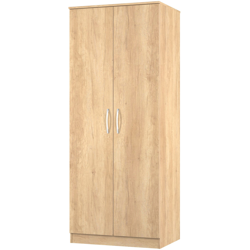 Crowndale Avon 2 Door Nebraska Oak Wardrobe Ready Assembled Image 4