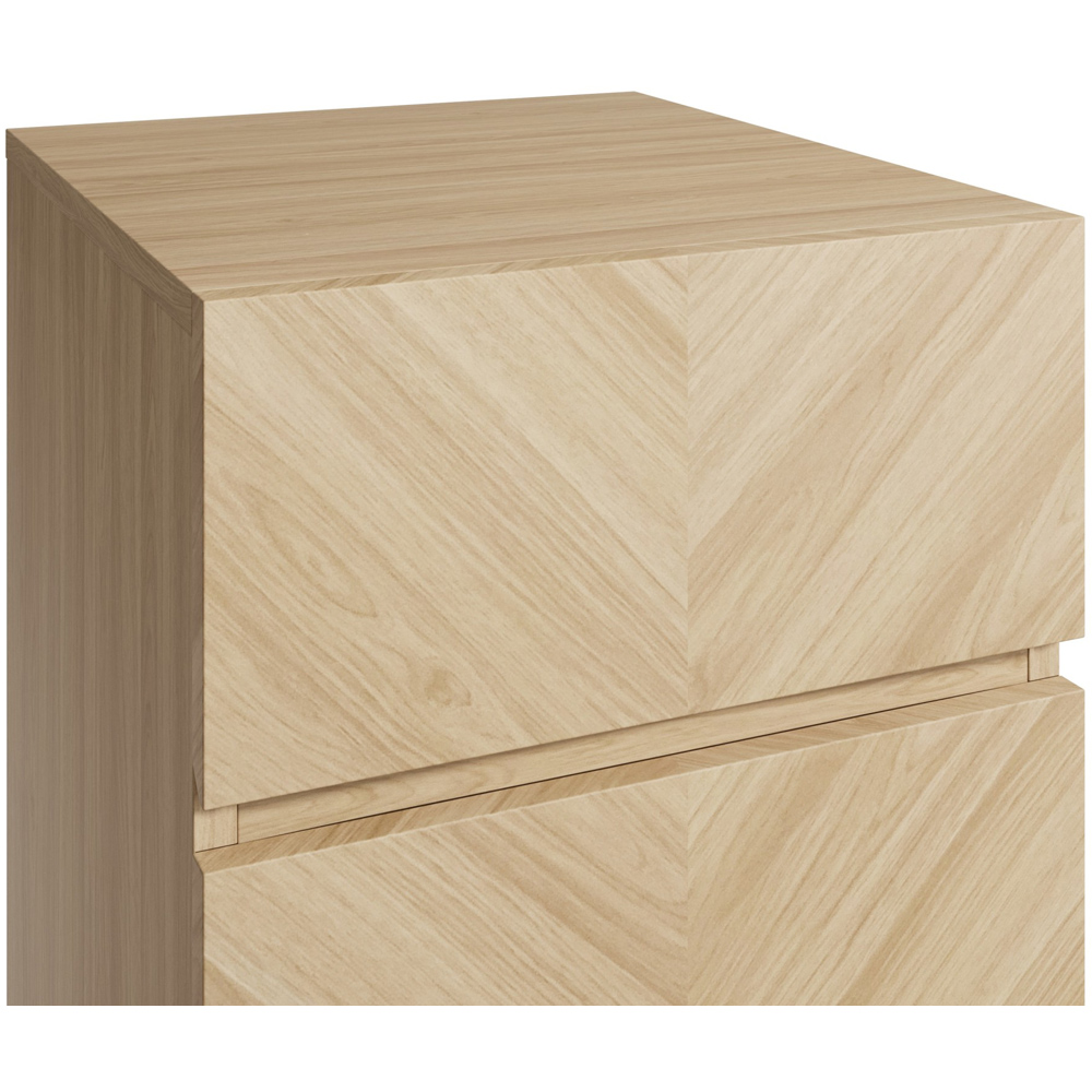 GFW Catania 3 Drawer Euro Oak Wooden Bedside Table Image 5