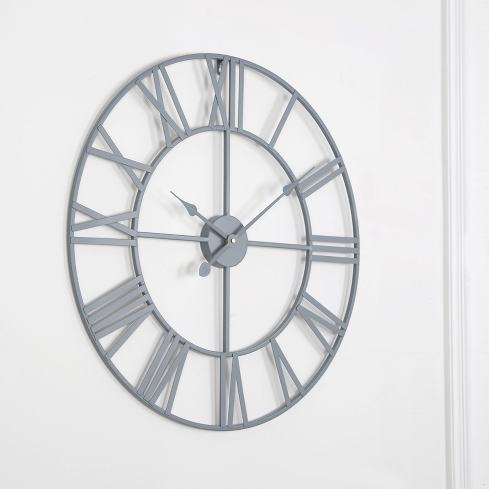 EOS Grey Skeleton Wall Clock with Roman Numerals 60cm Image 8