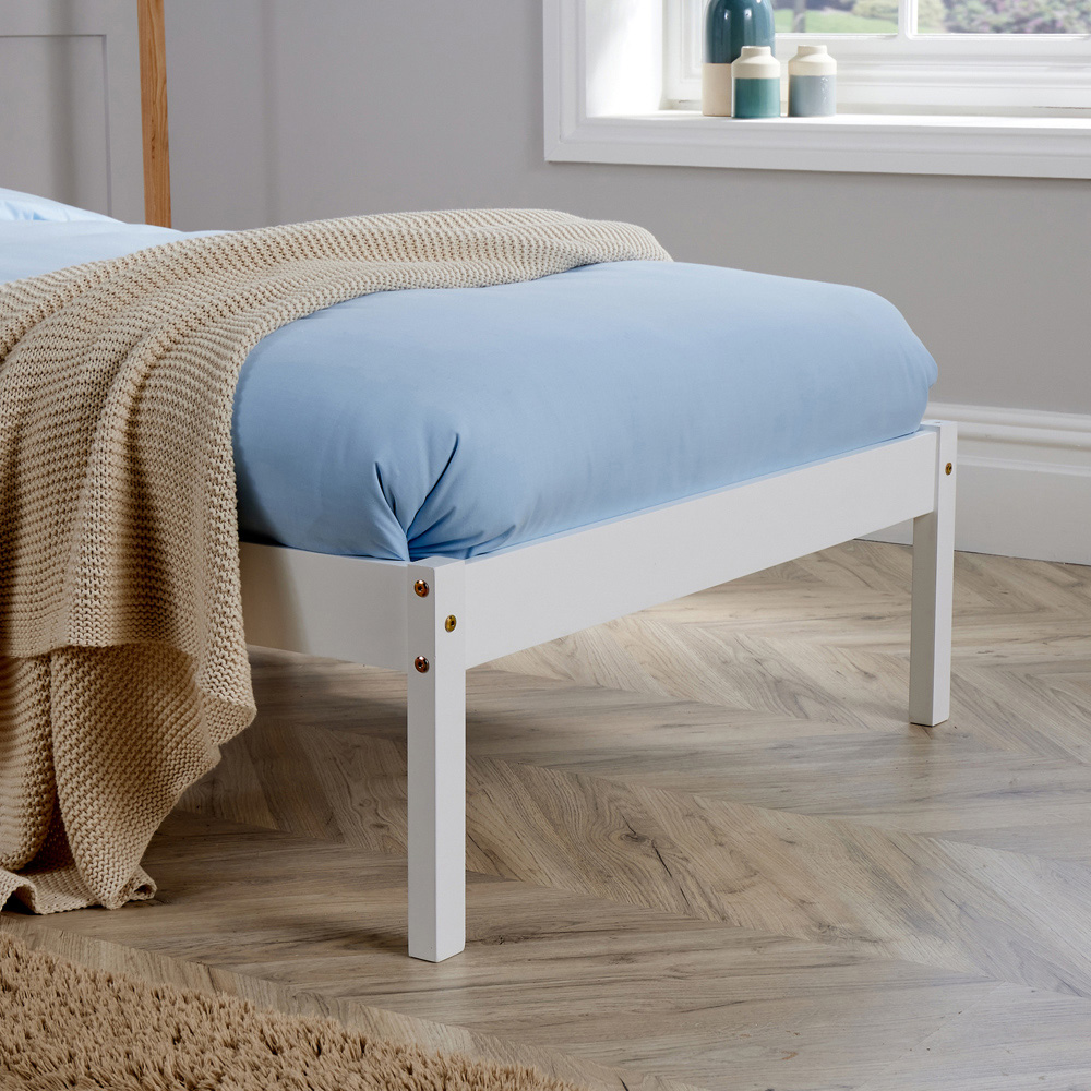 Home Source Florida White Low End Wooden Bed Frame Image 7