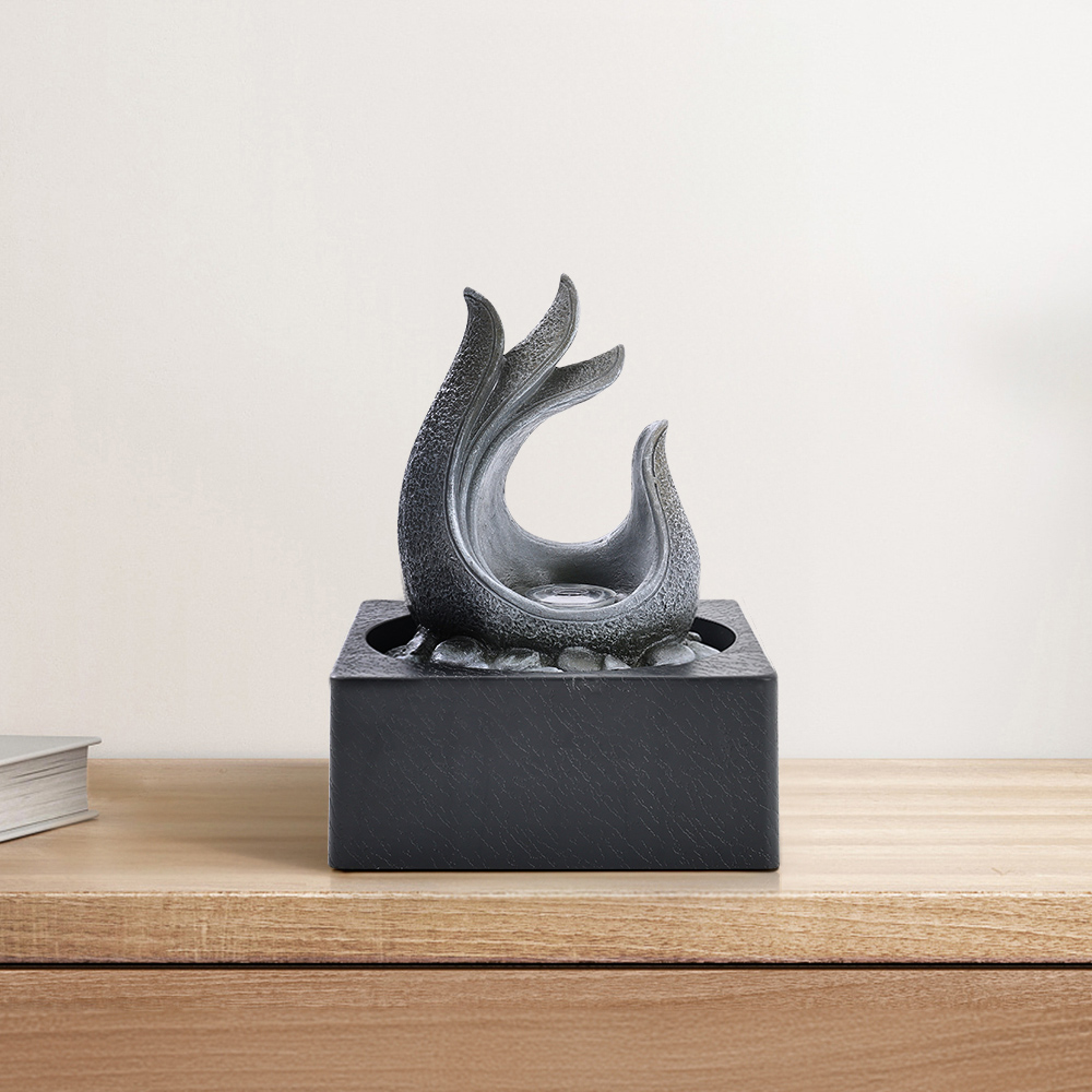 Living and Home Tabletop Resin Water Fountain with Light Image 6