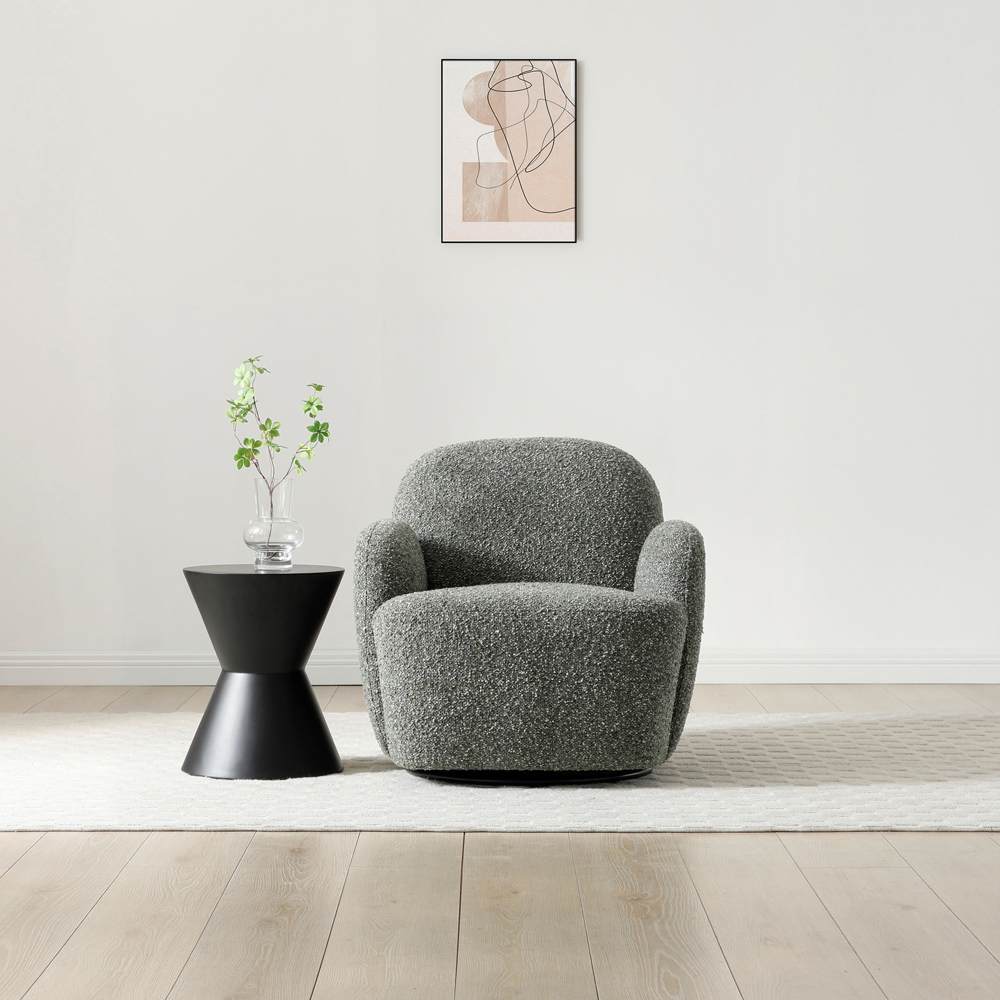 Mabel Olive Boucle Swivel Armchair Image 9