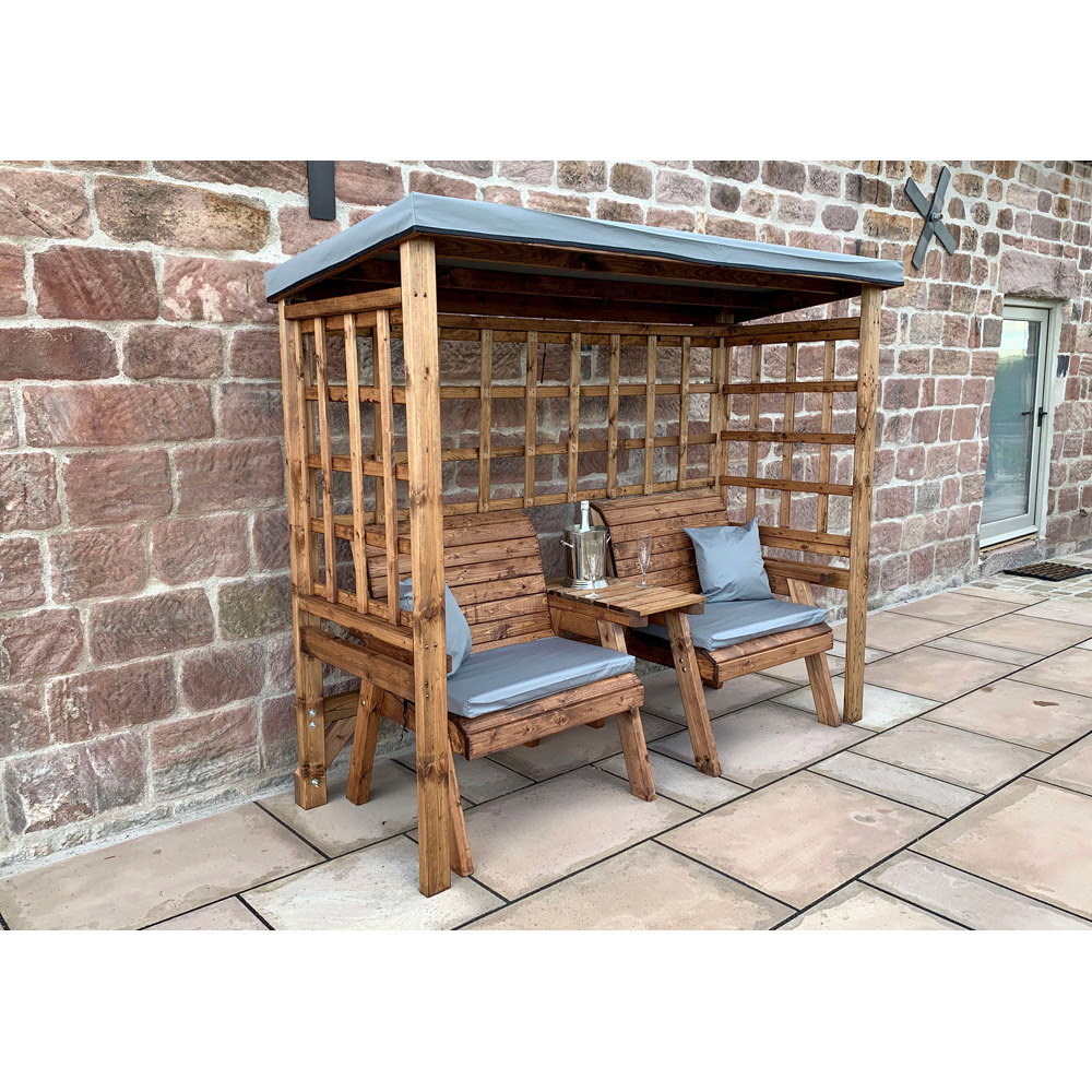 Charles Taylor Henley 2 Seater Arbour with Grey Roof Cover Image 8