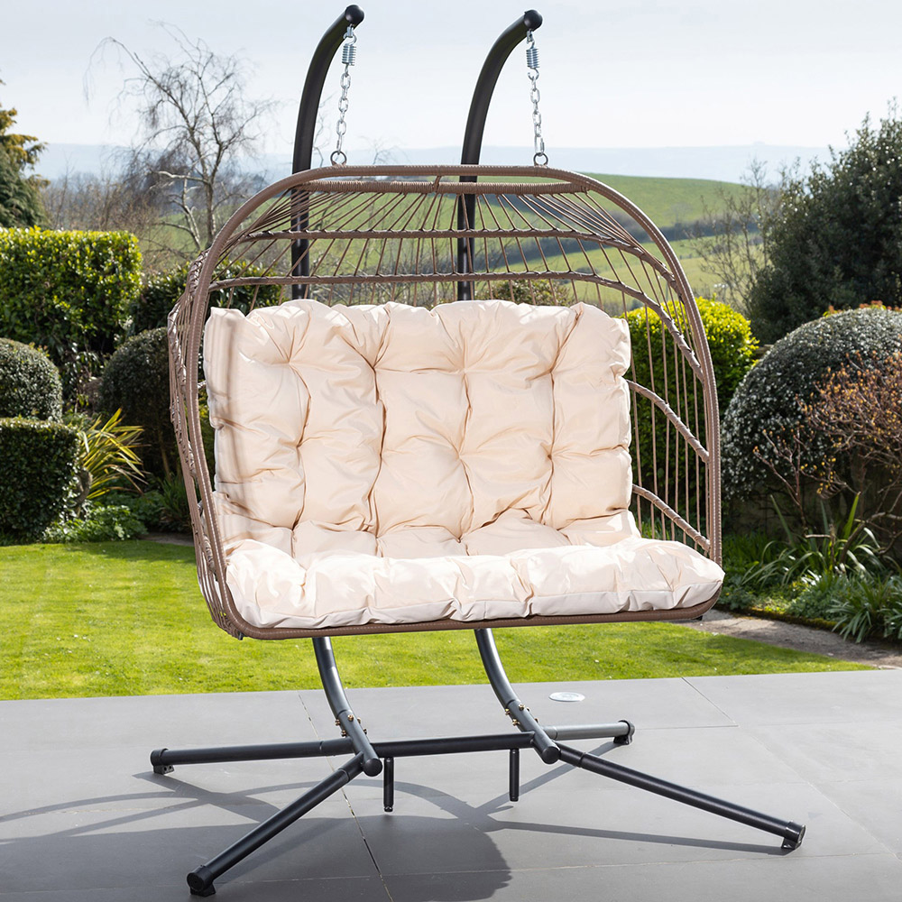 Artemis Haversham 2 Seater Cream Swinging Garden Seat Image 1