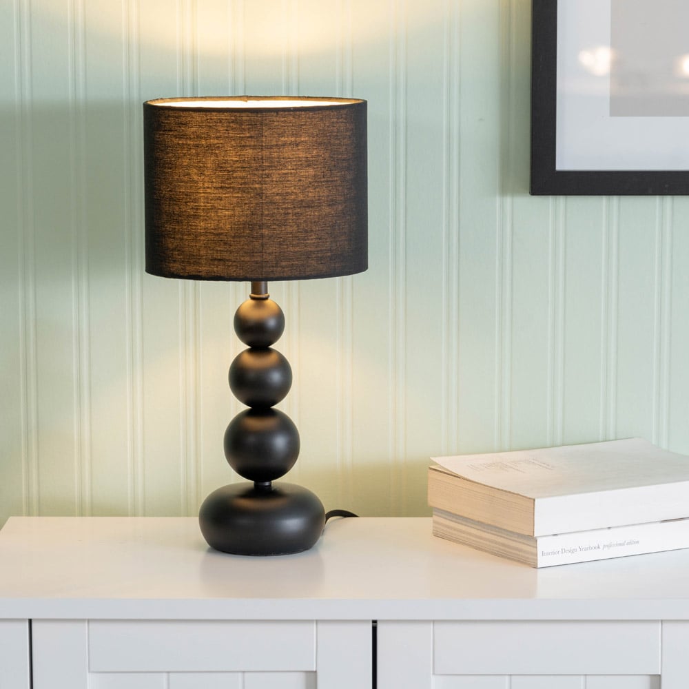 ValueLights Marissa Black Stacked Ball Touch LED Table Lamp Image 2