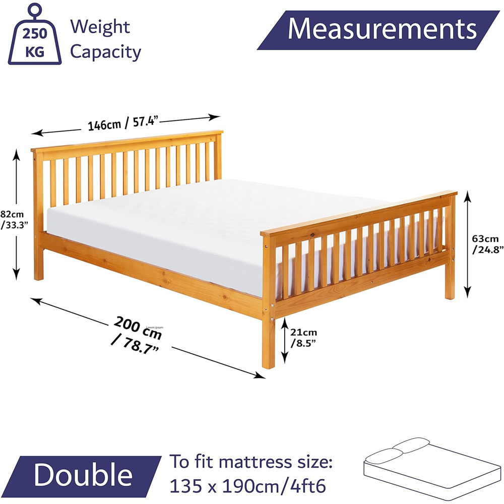 Home Treats Double Wooden Bed Frame Image 8