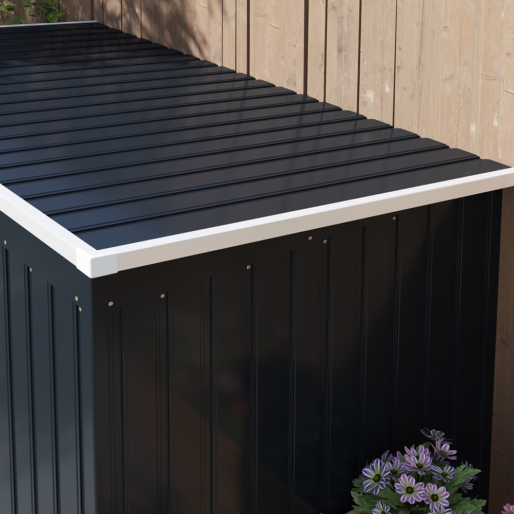 Outsunny 7 x 4ft 2 Door Dark Grey Metal Garden Storage Shed Image 3