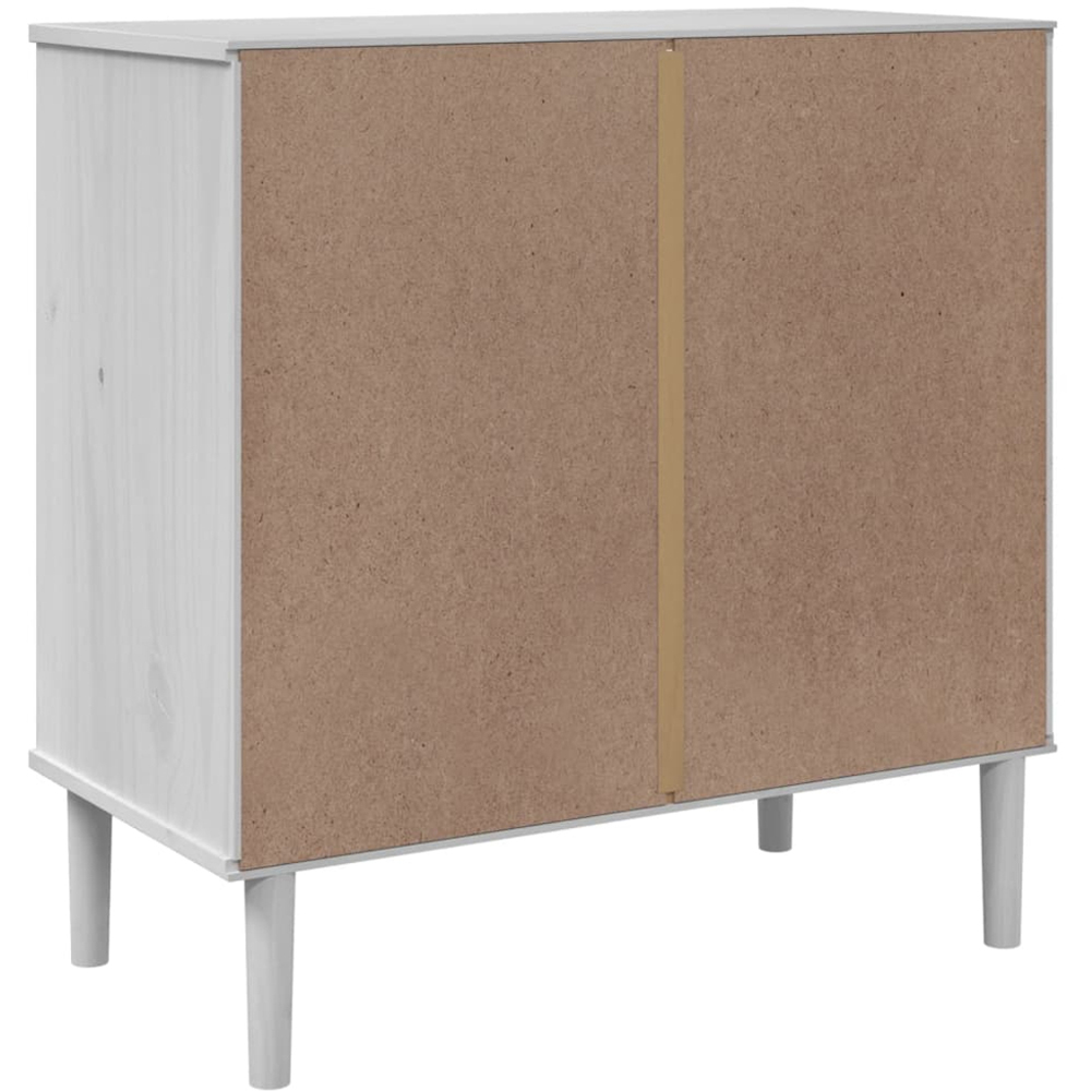 vidaXL Senja 2 Drawer Single Shelf White Solid Pine Wood Rattan Look Sideboard Image 7