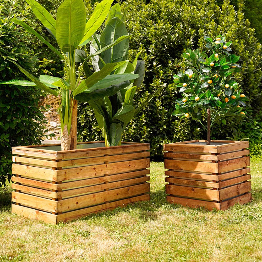 Cerland Lign Z Wooden Square Planter 50cm Image 8