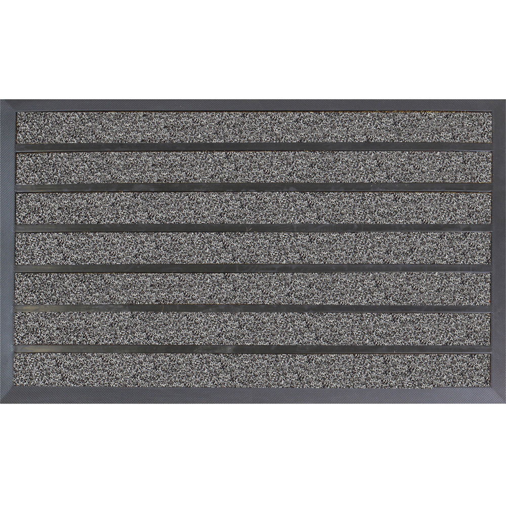 JVL Dirt Stopper Pro Grey Scraper Door Mat 45 x 75cm Image 1