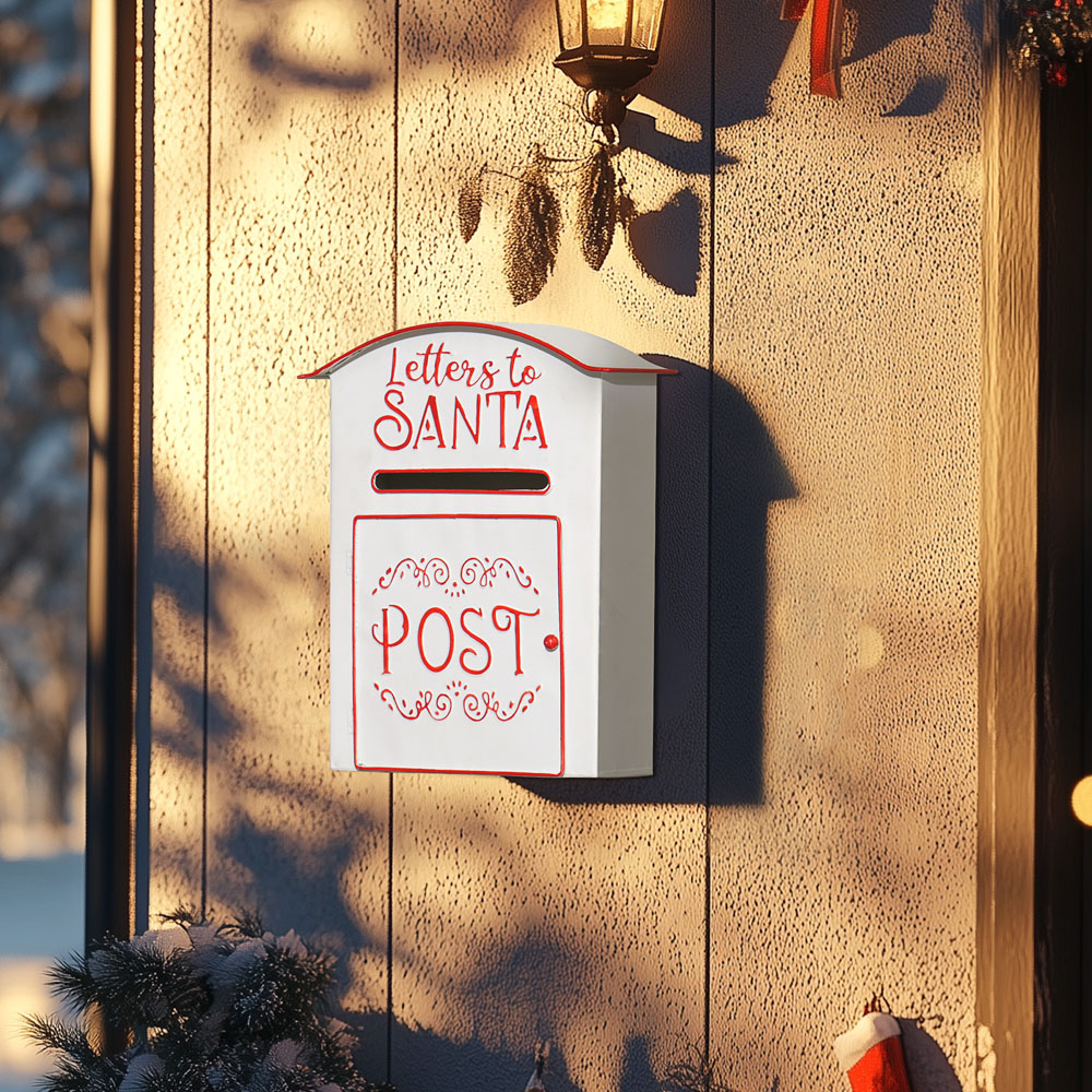 Everglow Wall Mounted Santa Post Box Christmas Decoration Image 2