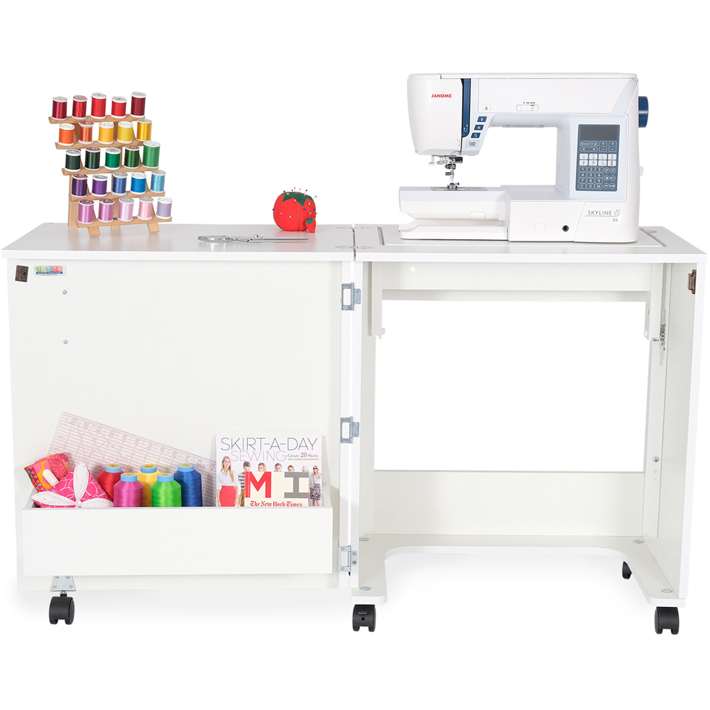 Arrow Cabinets 101 White Compact Sewing Machine Cabinet with Lift Mechanism Image 5