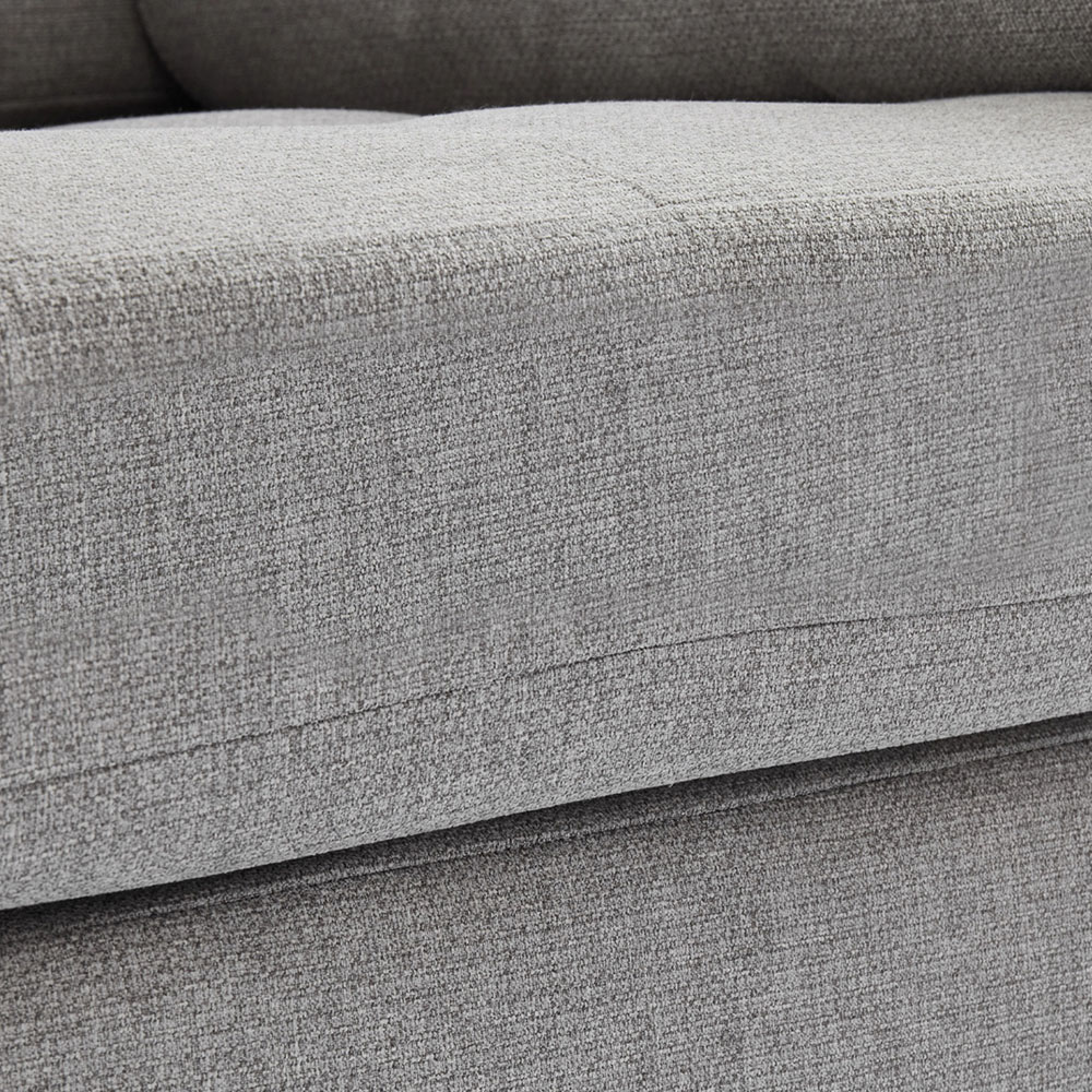 Living and Home Grey Linen Mid-Century Armchair with Armrest Pillows Image 6