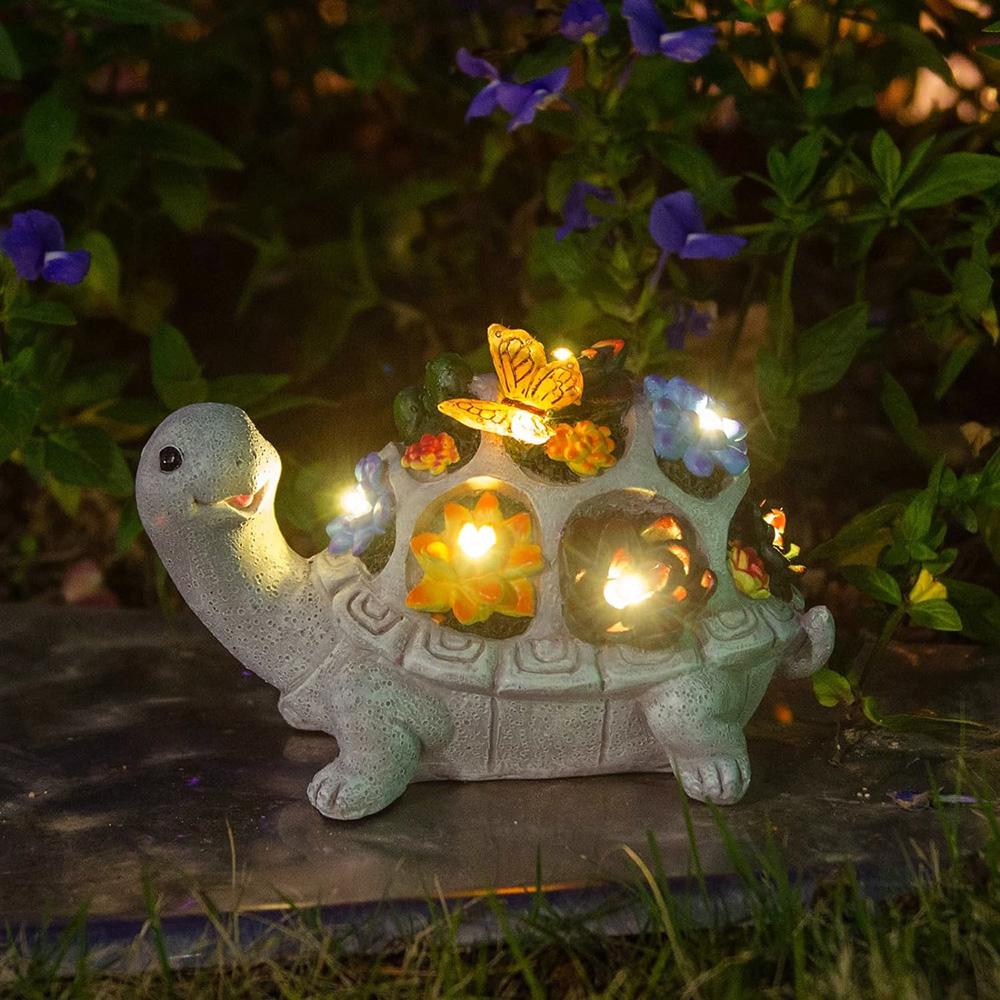 Living and Home Solar-Powered Turtle Garden Ornament Image 7