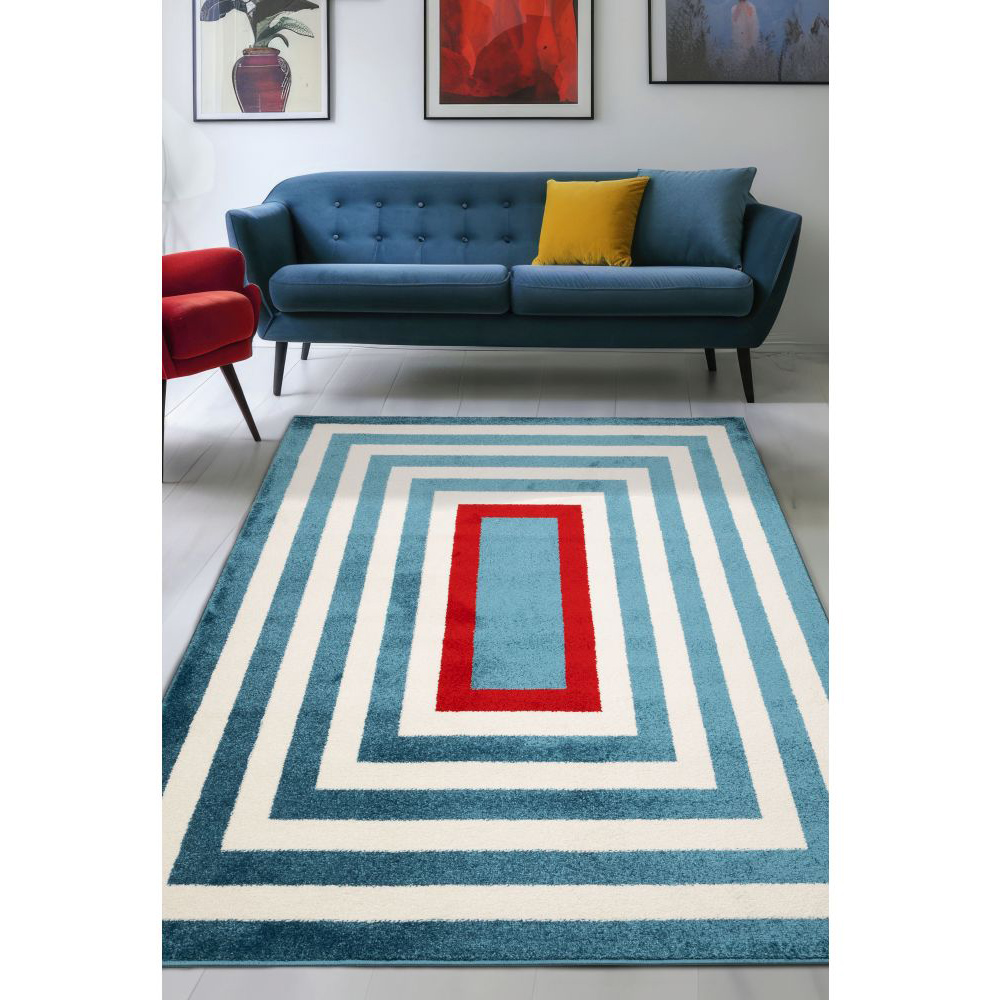 Homemaker New Villa Border Blue Rug 160 x 230cm Image 5