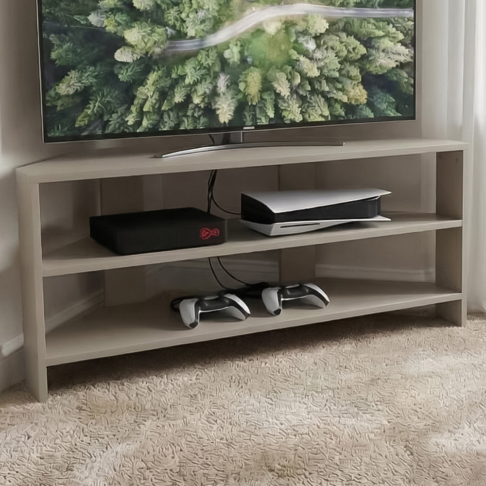 FWStyle Promo 2 Shelf Putty Corner TV Unit Image 1