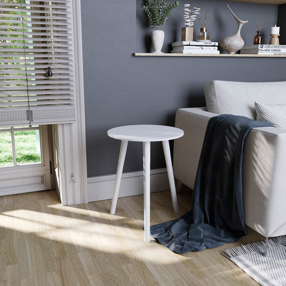 Vida Designs White Round Side Table Image 4