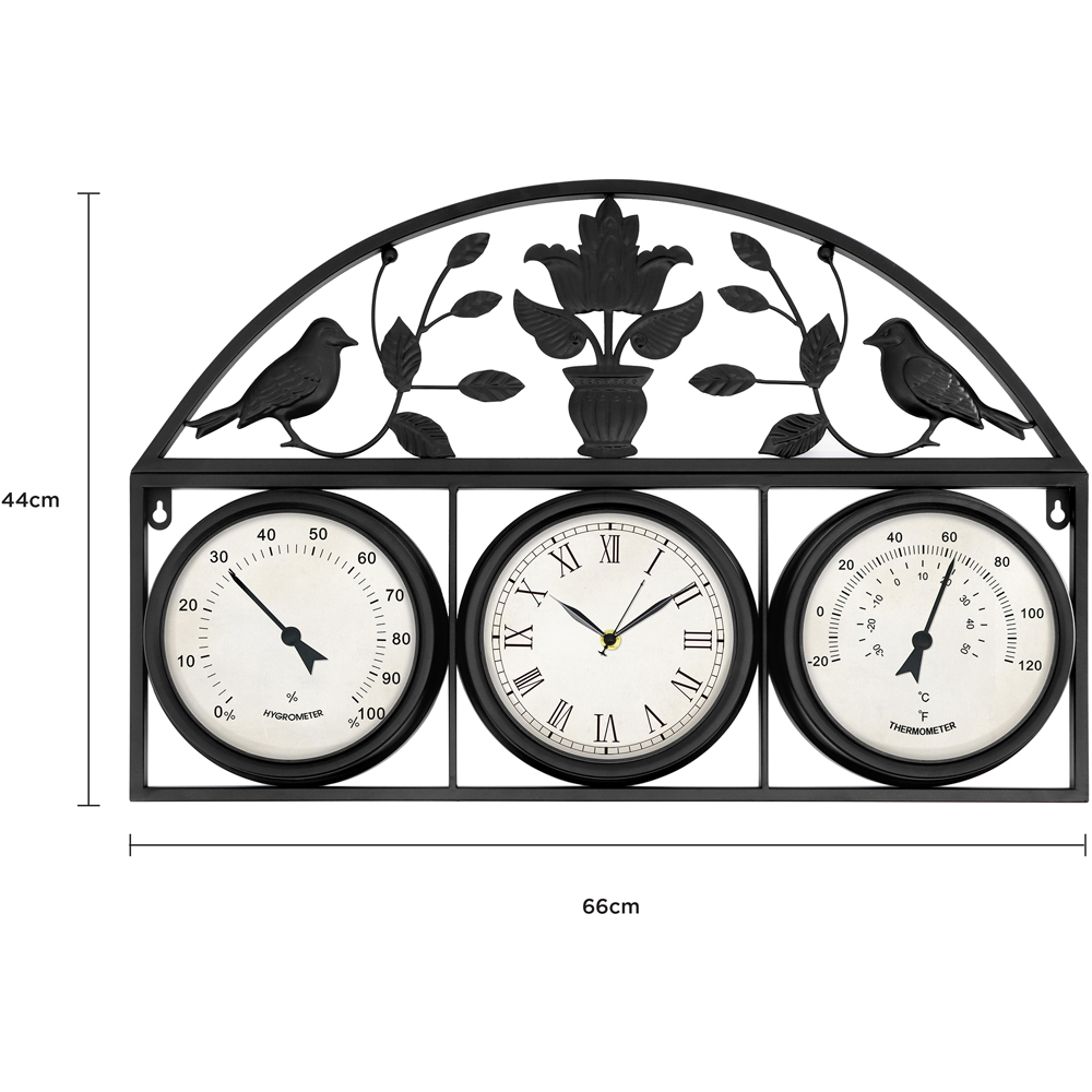 Charles Bentley Wall Clock with Thermometer and Hygrometer Image 9