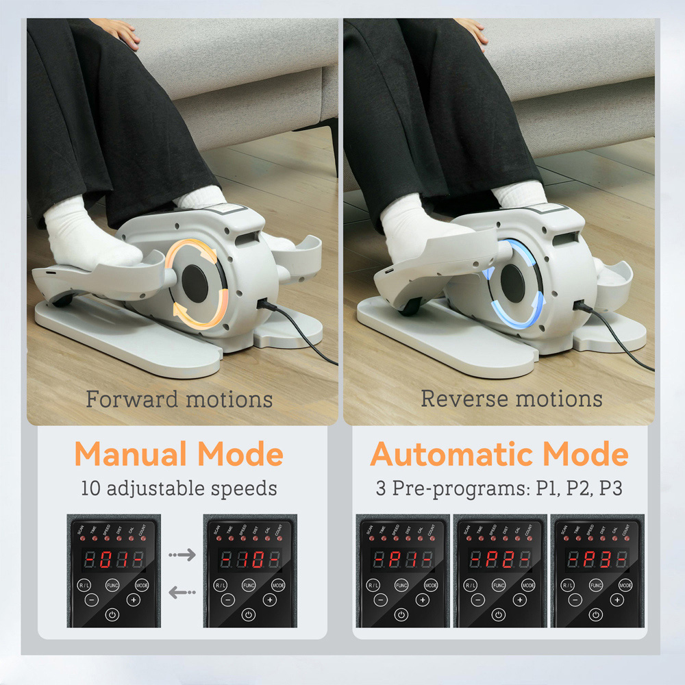 Sportnow White 10 Speed Under Desk Elliptical Machine Pedal Exerciser Image 4