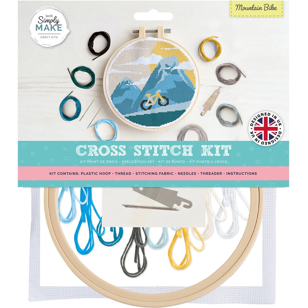 Simply Make Mountain Bike Cross Stitch Kit Image 1
