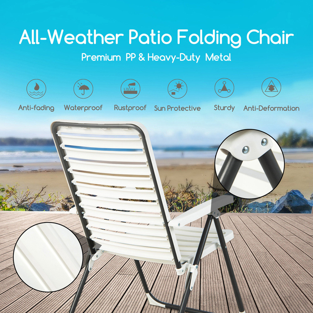 Costway Set of 2 Reclining 7 Level Foldable Chair Image 3