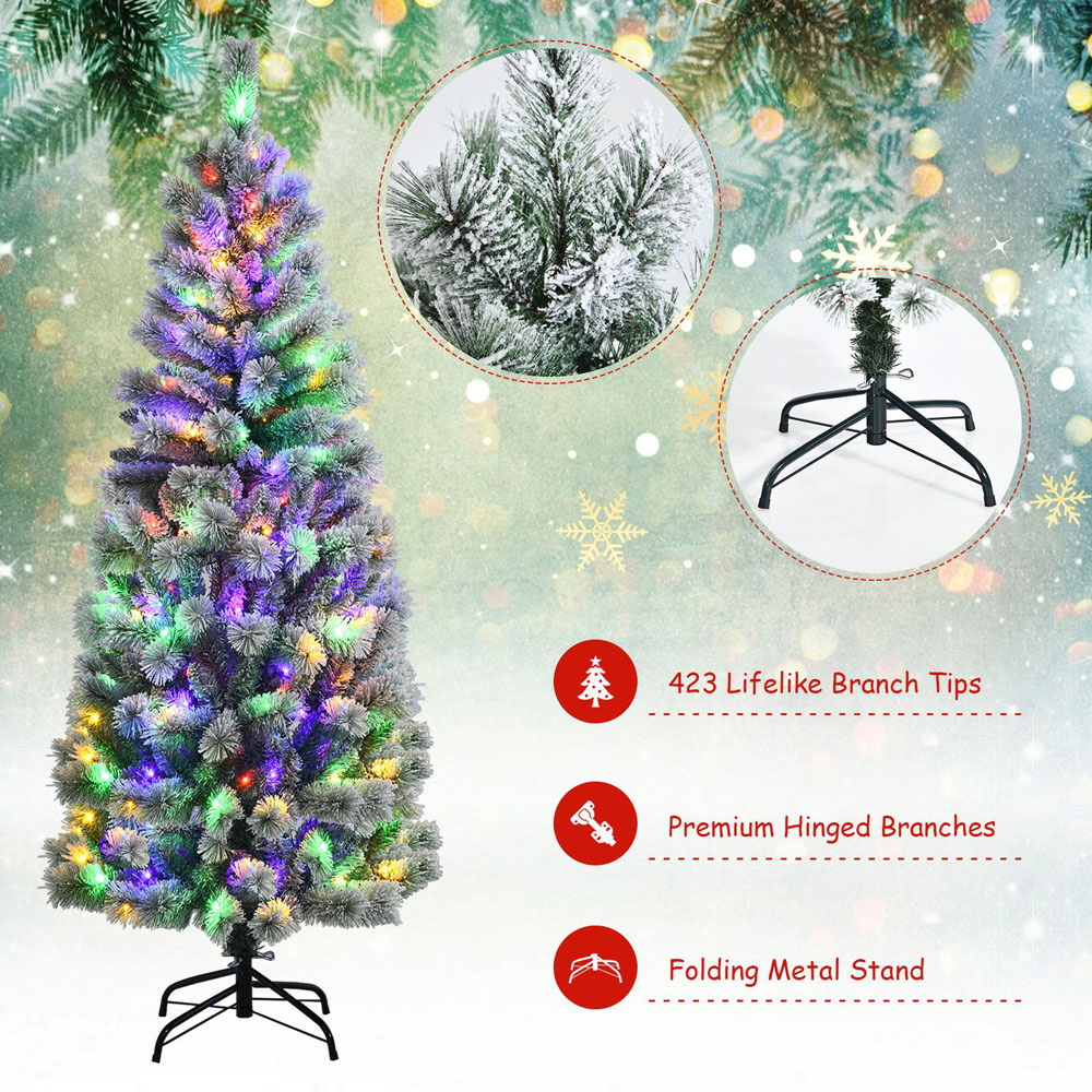 Costway Pre Lit Illuminated LED Artificial Christmas Tree 6ft Image 5