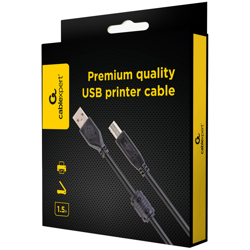 Cablexpert 1.5m Premium USB 2.0 Printer Cable Image 3