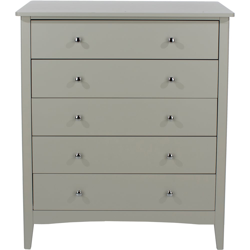 Core Products Como 5 Drawer Grey Chest of Drawers Image 3
