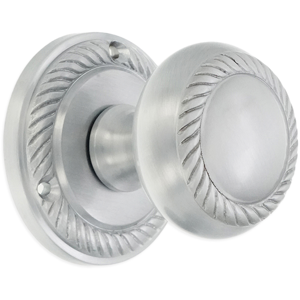 Spira Brass Satin Chrome Georgian Mortice Door Knob 2 Pack Image 3
