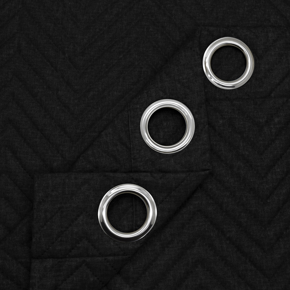 Velosso Chevron Black Door Curtain 117 x 213cm Image 3