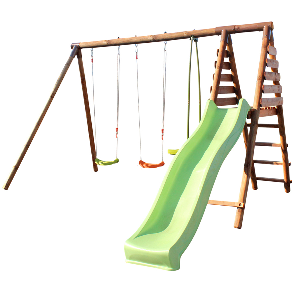 Soulet Violette Wooden Kids Swing Set with Slide Image 3