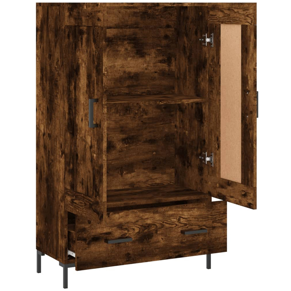 vidaXL 2 Door Single Drawer 2 Shelf Smoked Oak Highboard Image 6