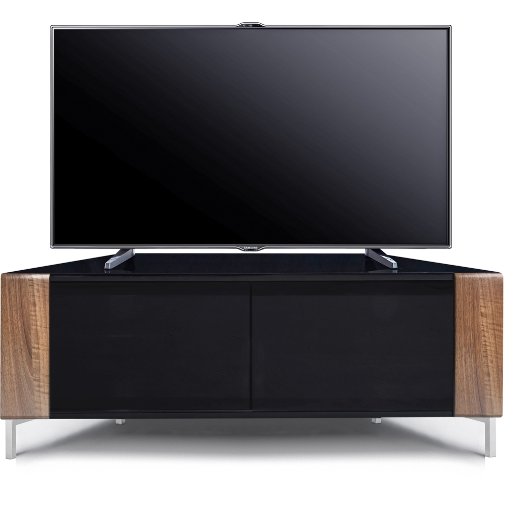 MDA Designs Corvus 2 Door Black and Walnut TV Cabinet Image 4