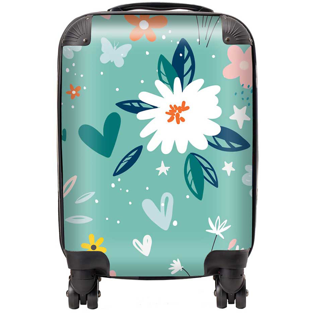 Warren Reed Designer Small Garden Summer Flowers Suitcase Image 1