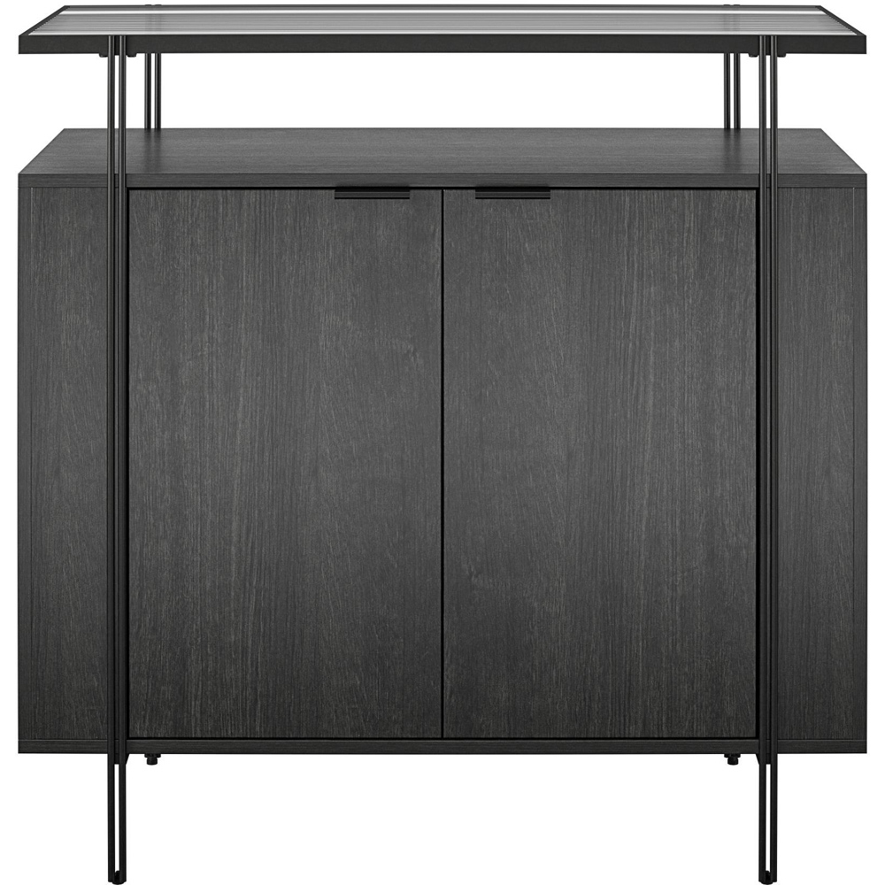 Dorel Wainwright 2 Door Black Oak Bar Cabinet Image 3